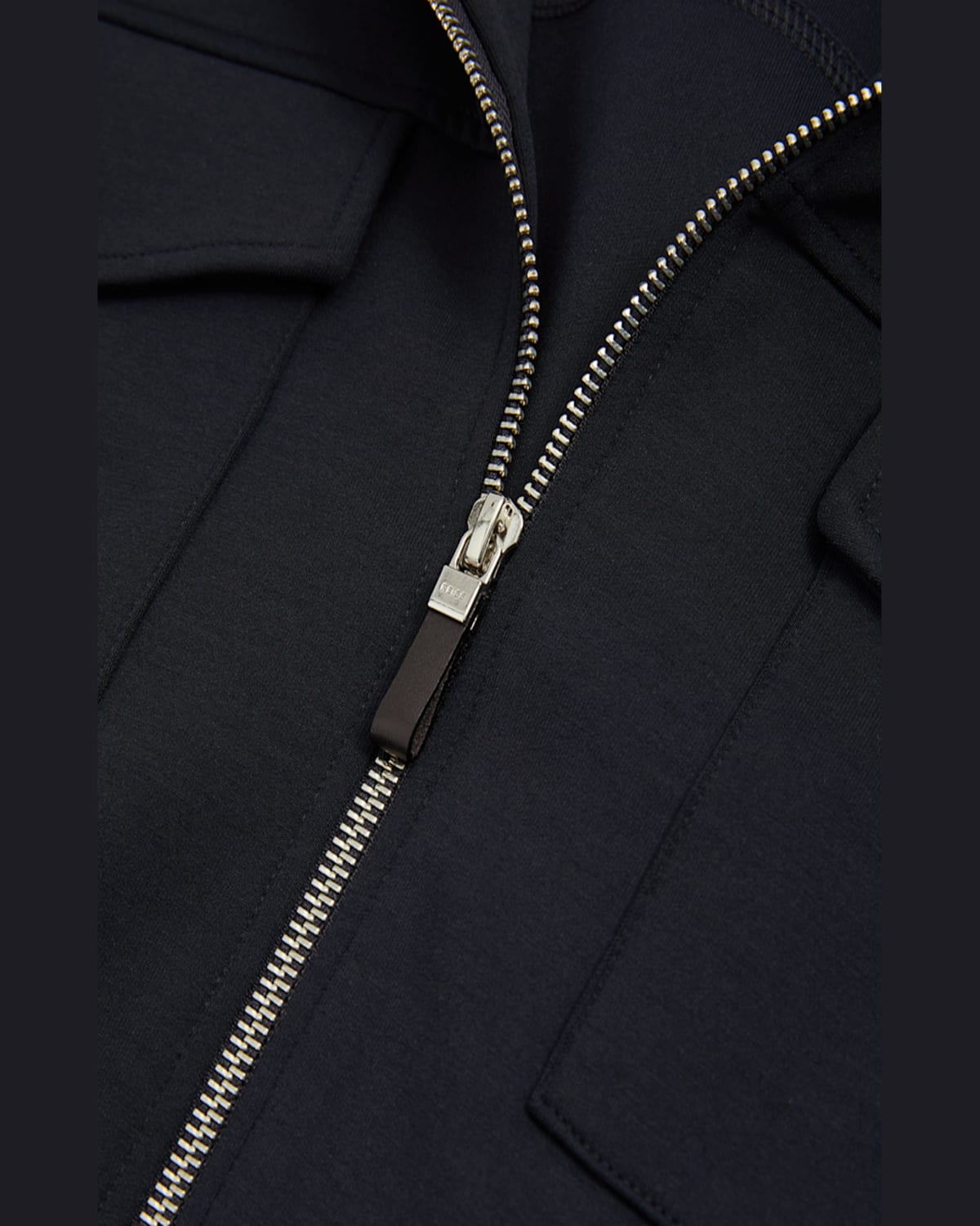 Reiss Navy Blue Medina Interlock Jersey Zip-through Jacket In Navy Blue