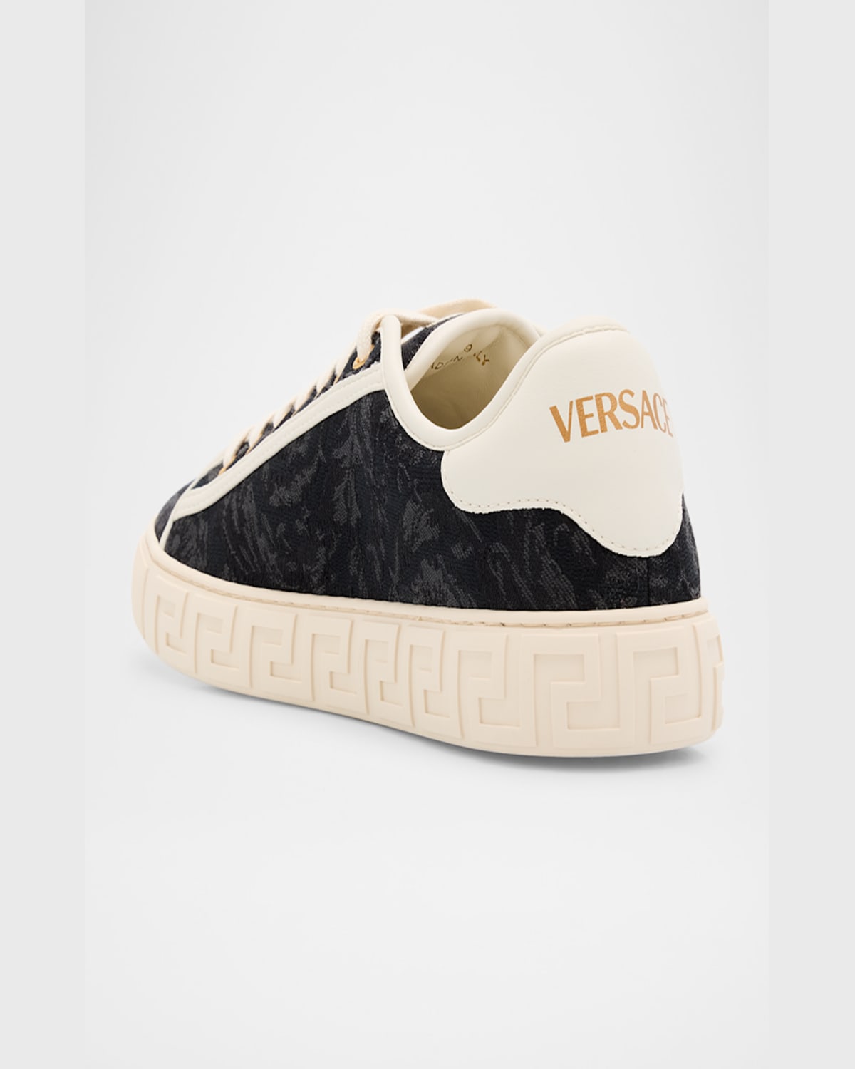 Versace Greca Barocco Sneakers In 2be4c Black-off White