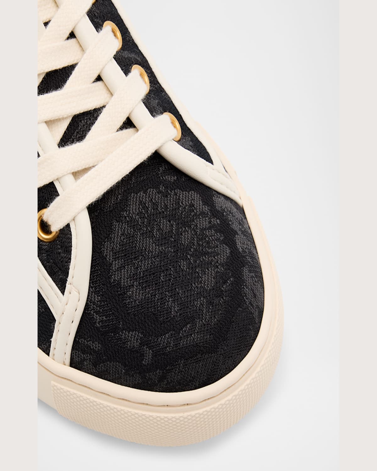 Versace Greca Barocco Sneakers In 2be4c Black-off White