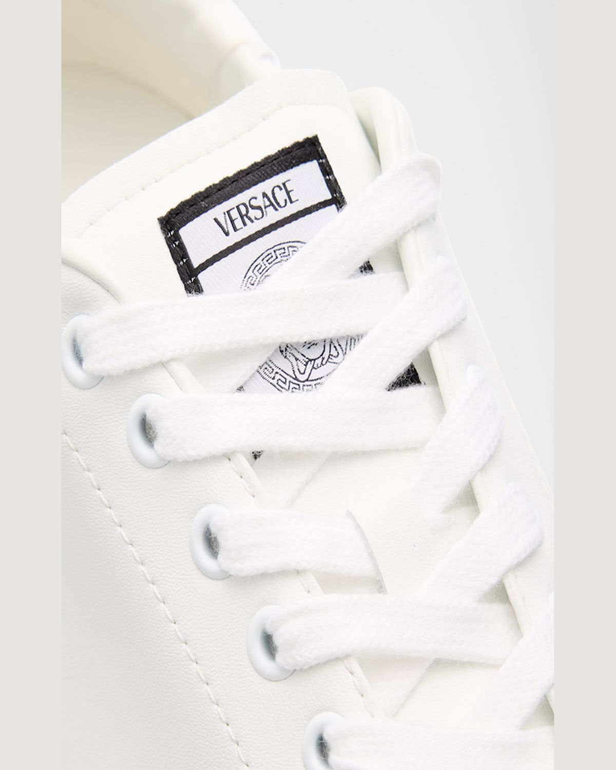Versace Molded Sole Nylon Greca Sneakers In 1w010 White