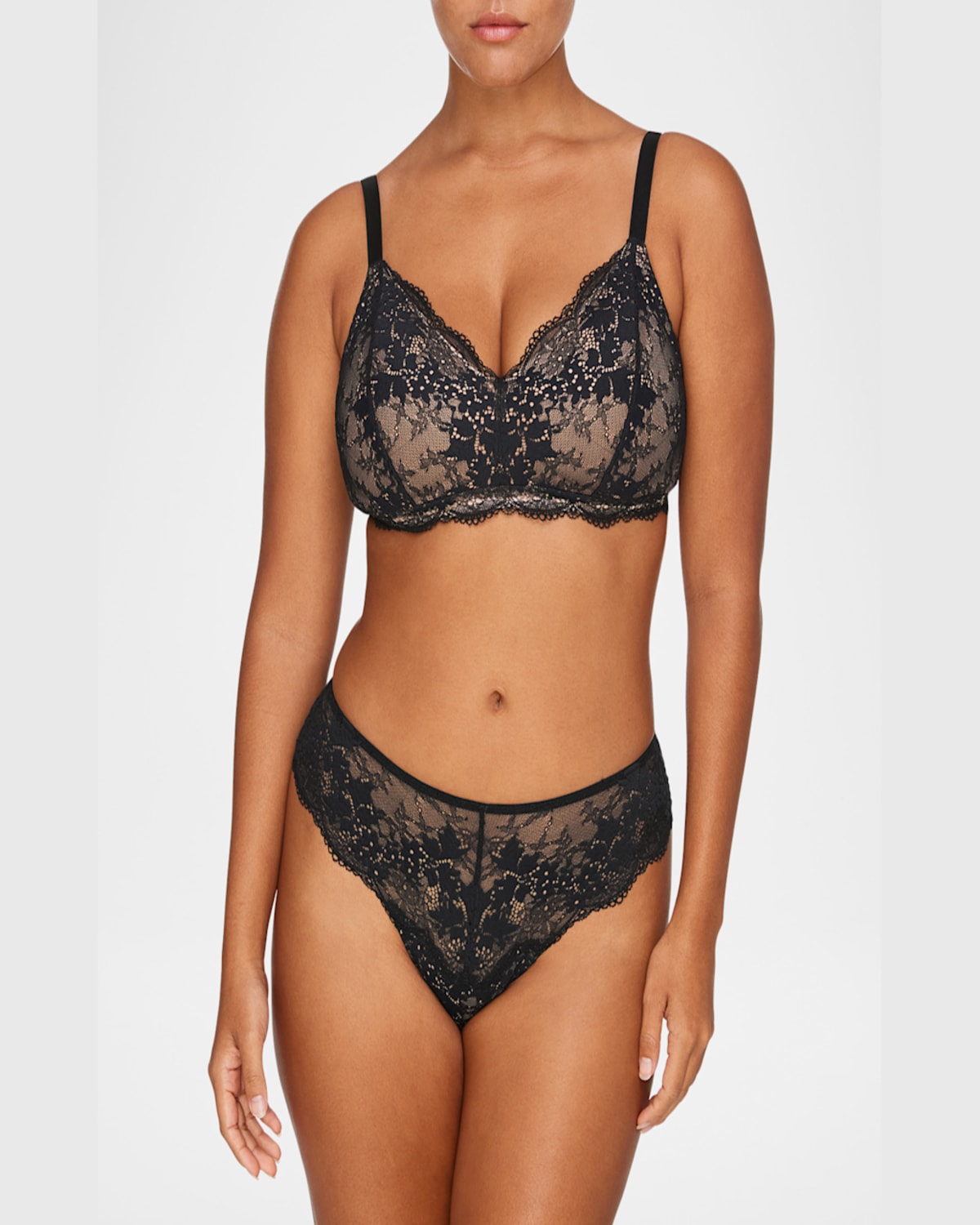 Thirdlove All Day Lace Wireless Memory Foam Bra In Black