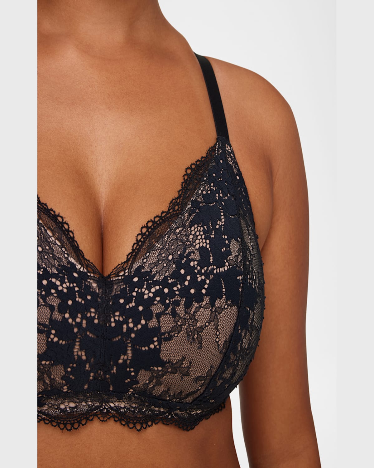 Thirdlove All Day Lace Wireless Memory Foam Bra In Black