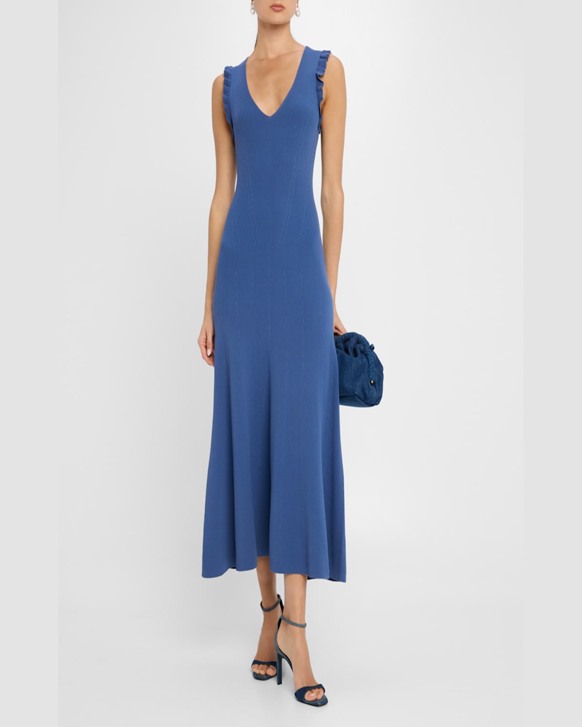 PAIGE ANISEED PRINTED V-NECK MAXI DRESS 
