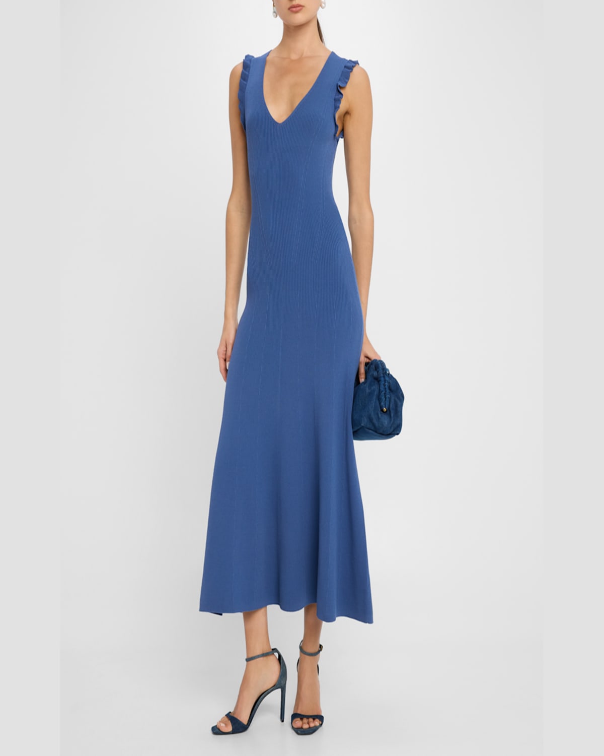 PAIGE ANISEED PRINTED V-NECK MAXI DRESS 