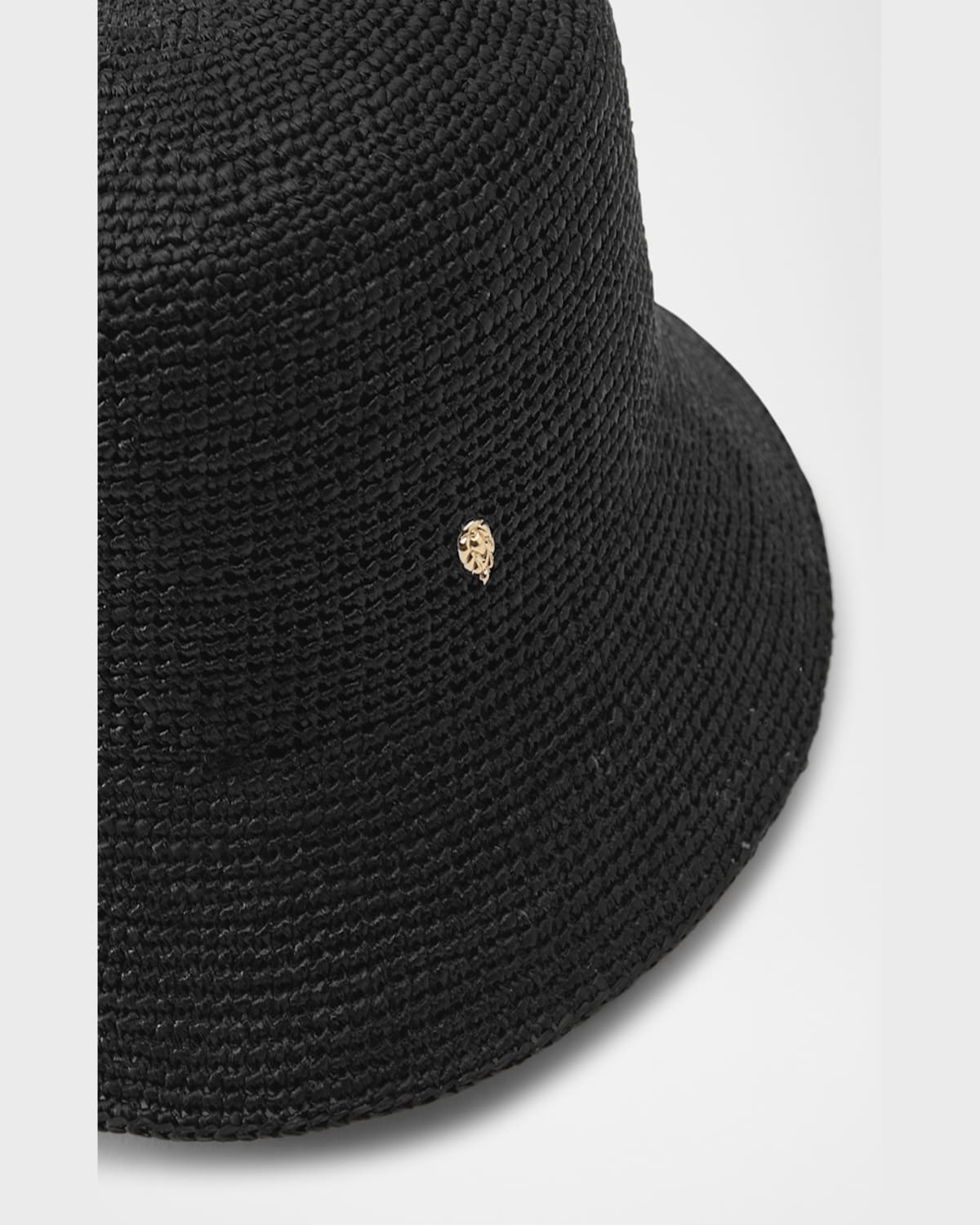 Helen Kaminski Bella Raffia Crochet Bucket Hat In Charcoal