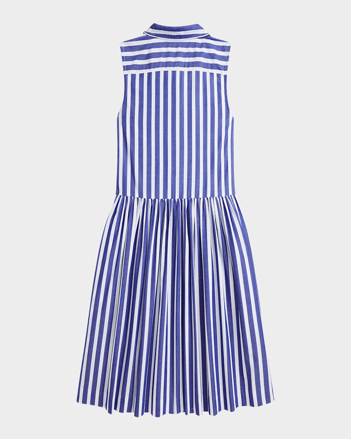 Ralph Lauren Girl's Striped Day Dress In Royal White