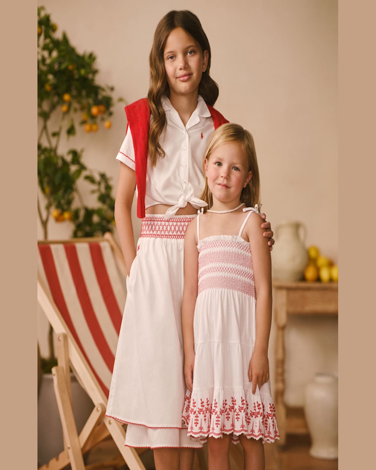 Ralph Lauren Girl's Eyelet Embroidered Smocked Dress In White