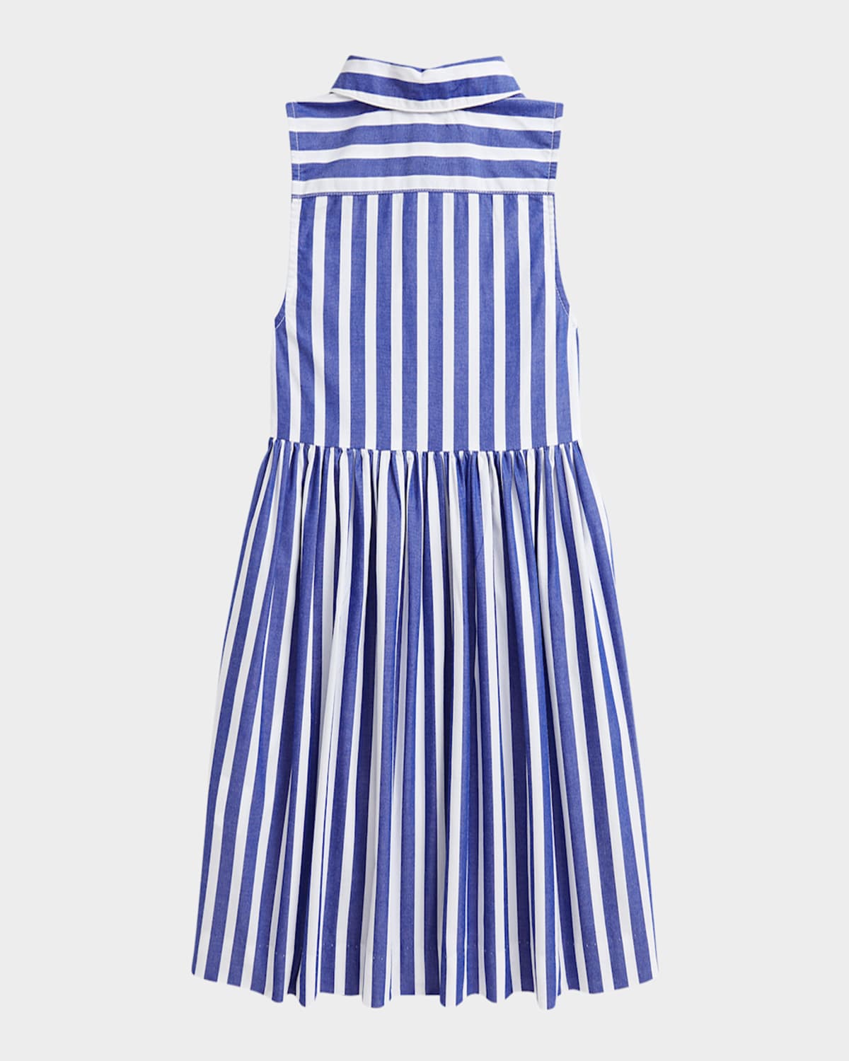 Ralph Lauren Girl's Striped Day Dress In Royal White