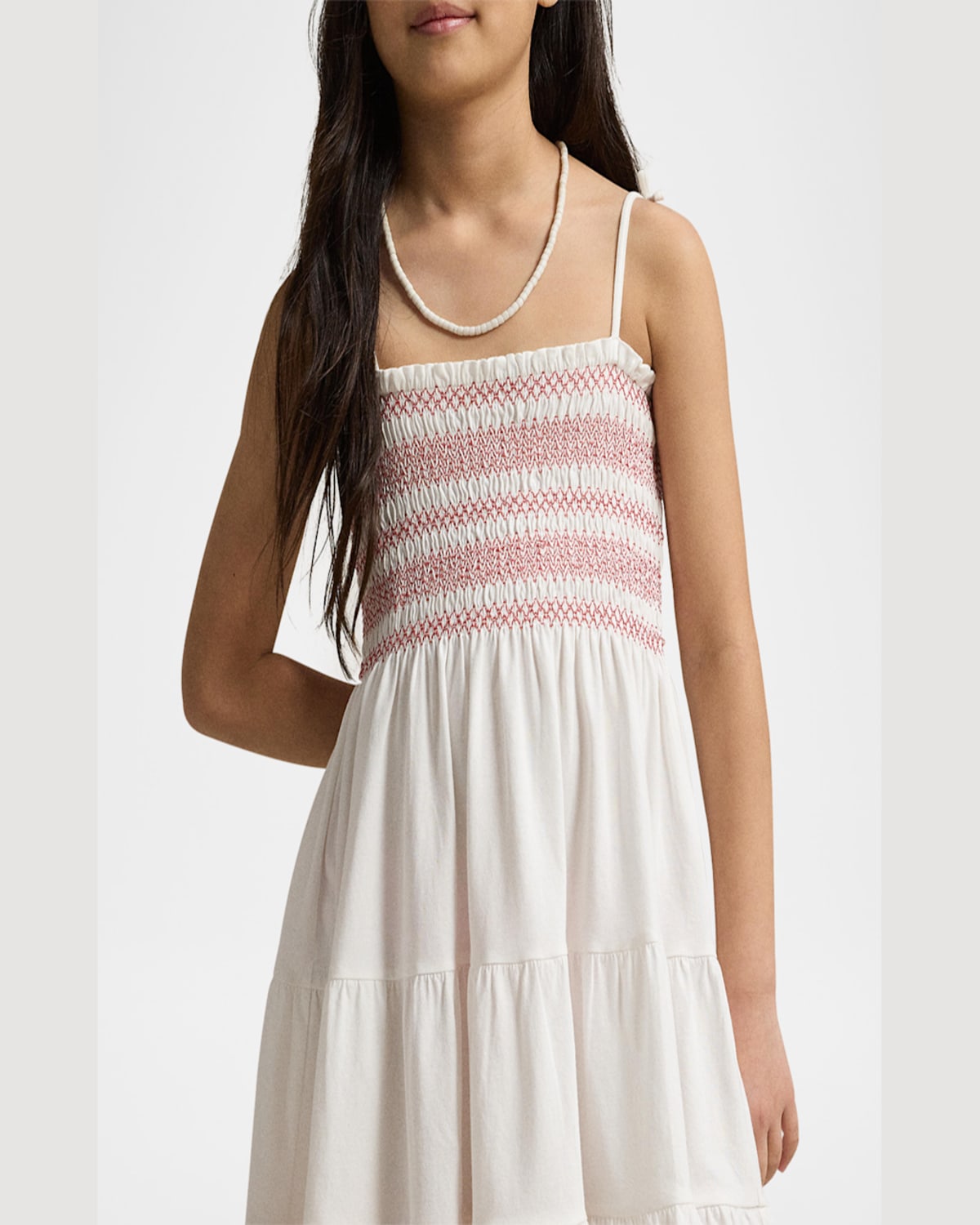 Ralph Lauren Girl's Eyelet Embroidered Smocked Dress In White