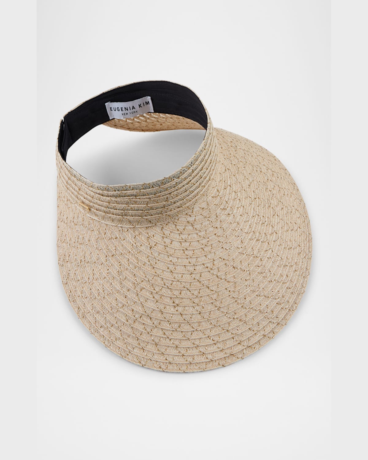 Eugenia Kim Trixie Large Brim Hemp Visor In Natural Gold