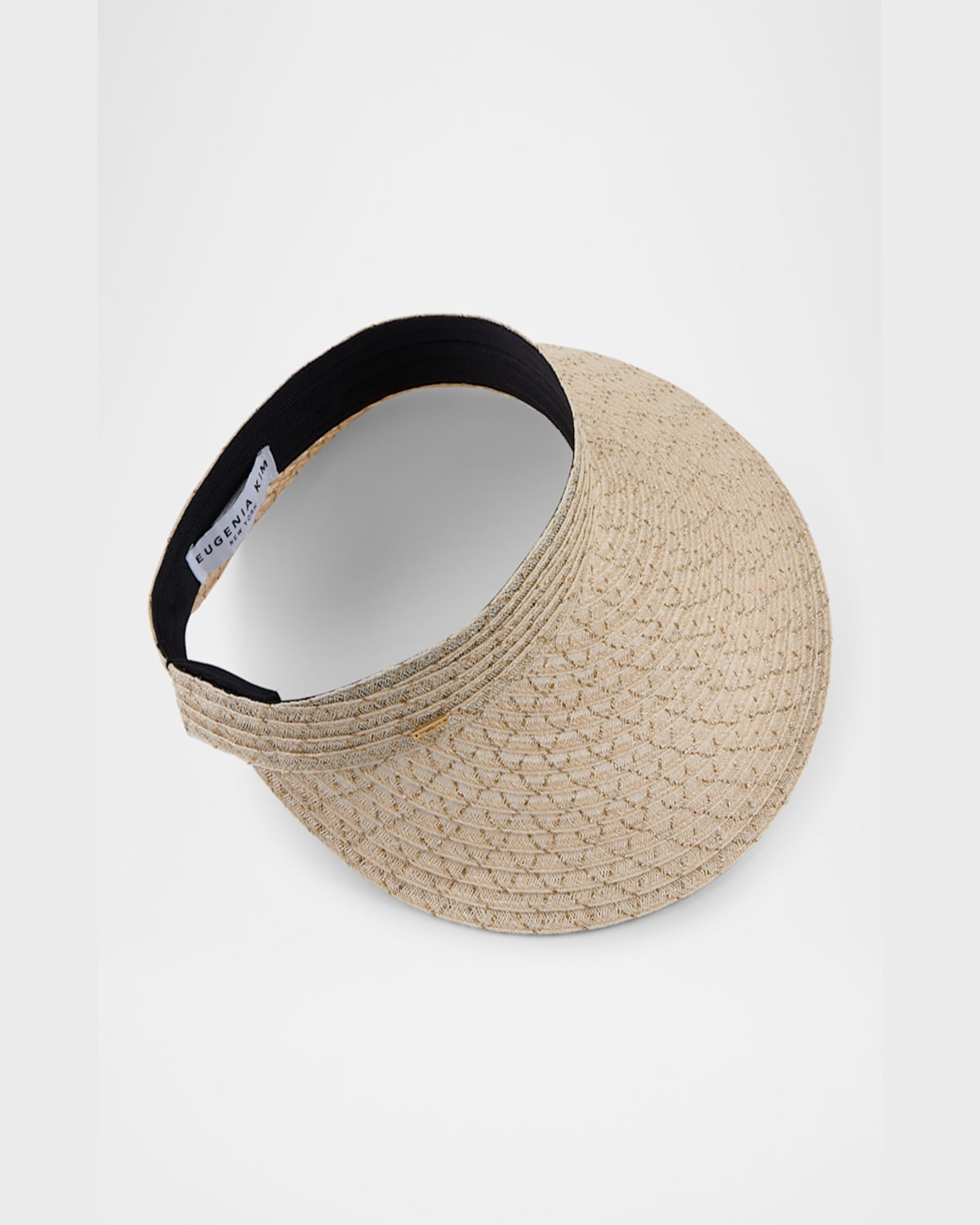 Eugenia Kim Trixie Large Brim Hemp Visor In Natural Gold