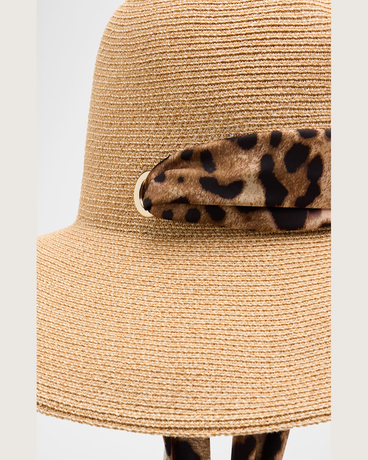 Eugenia Kim Cassidy Paper Hat W/ Scarf In Sand