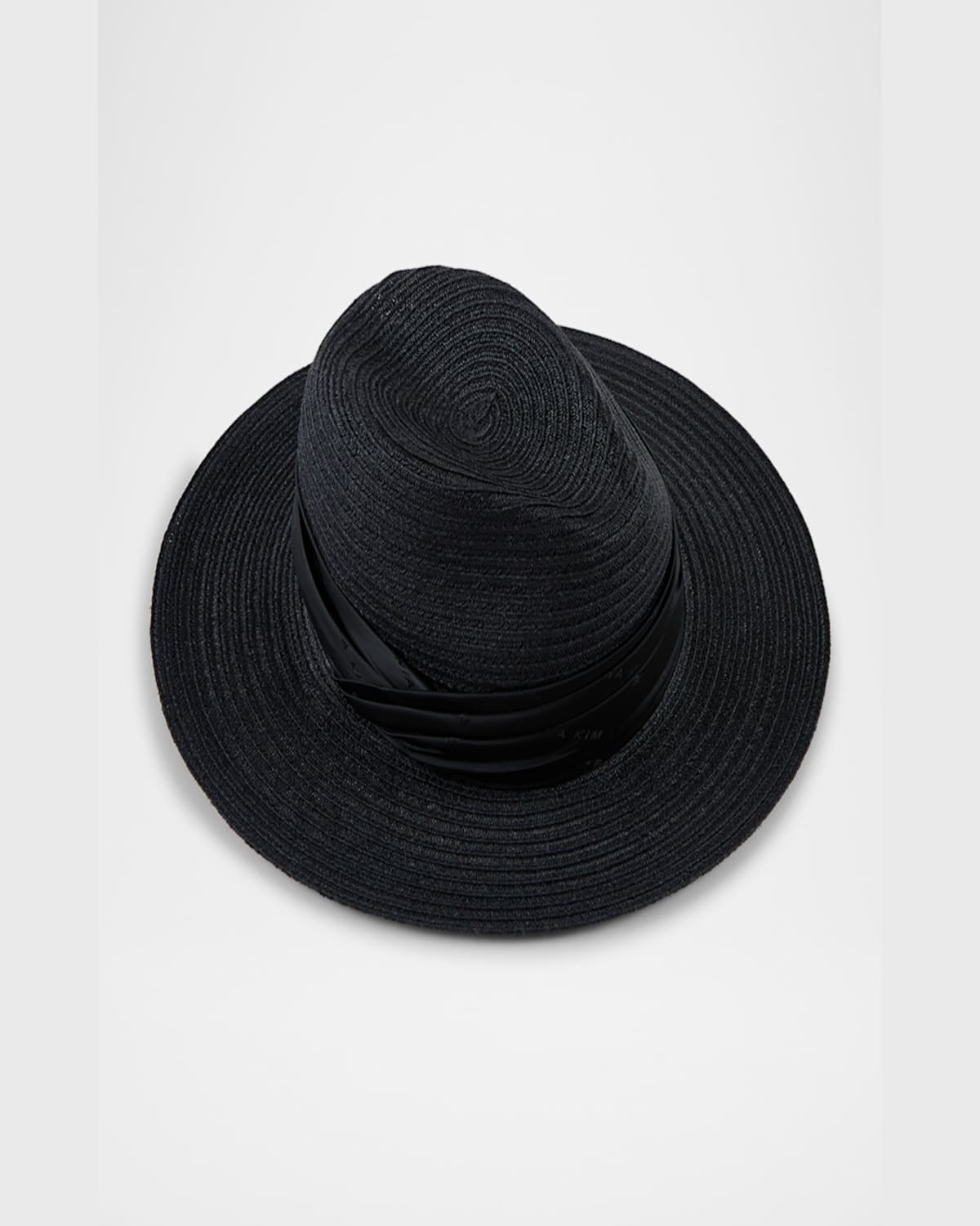 Eugenia Kim Courtney Hemp Straw Fedora Hat In Black