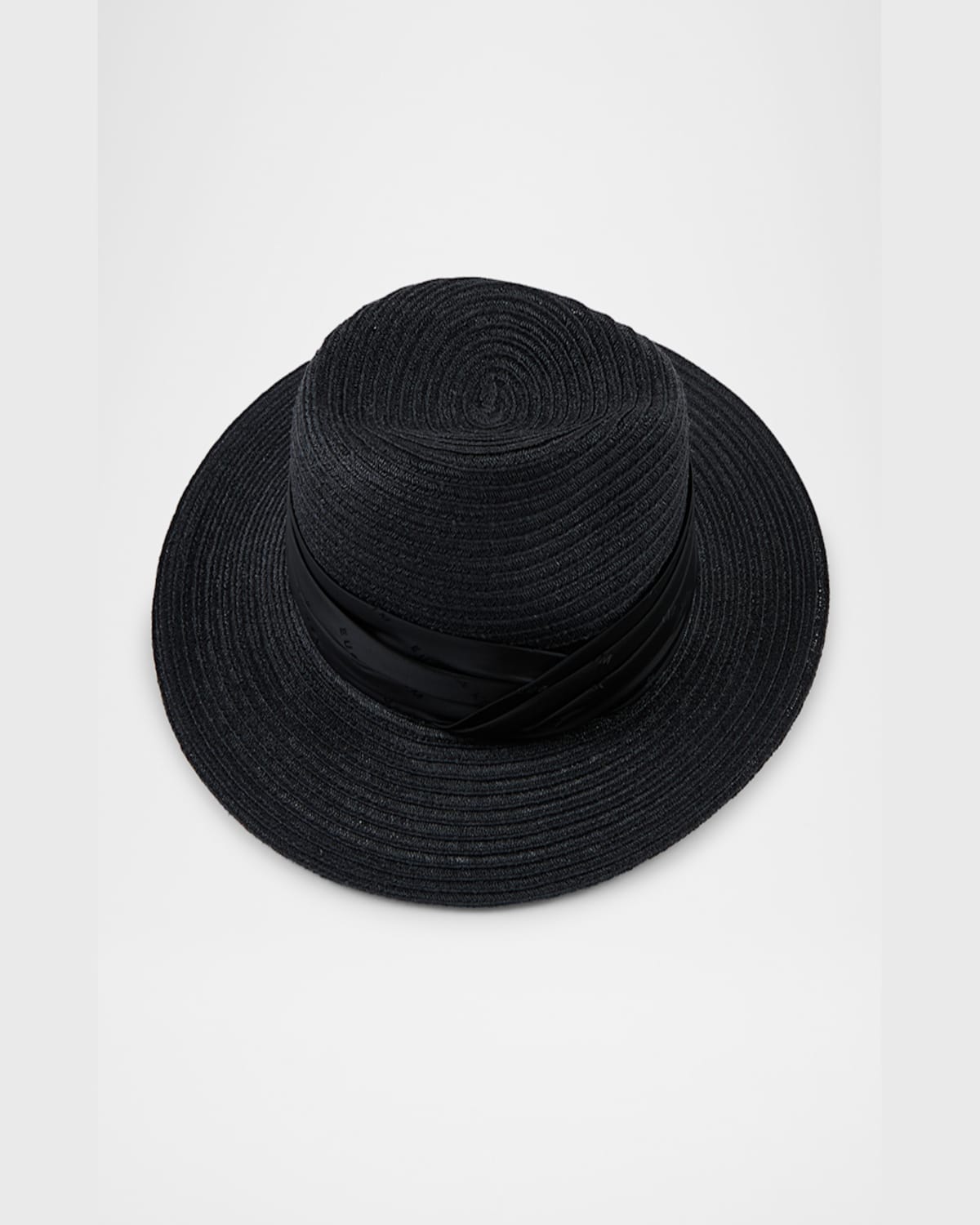 Eugenia Kim Courtney Hemp Straw Fedora Hat In Black