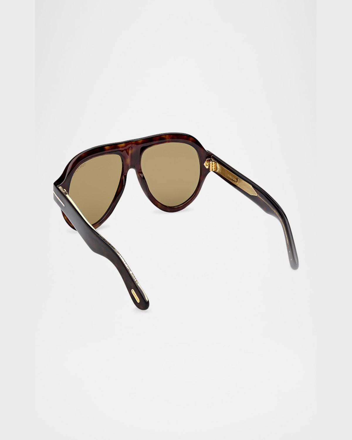 Tom Ford Men's Icon Collection Acetate Aviator Sunglasses In Shiny Dark Havana