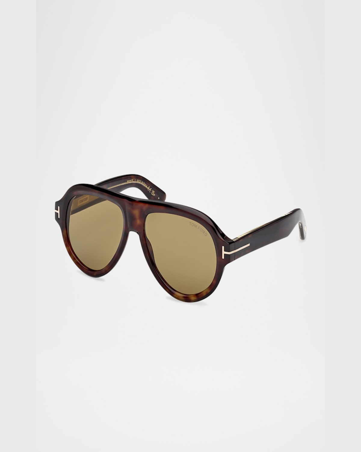 Tom Ford Men's Icon Collection Acetate Aviator Sunglasses In Shiny Dark Havana