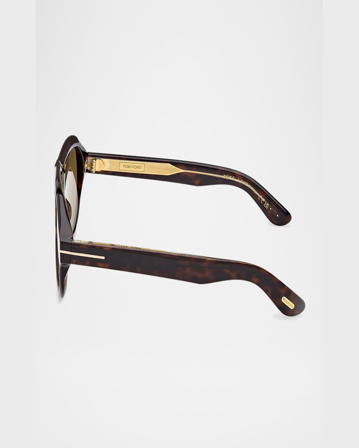 Tom Ford Men's Icon Collection Acetate Aviator Sunglasses In Shiny Dark Havana