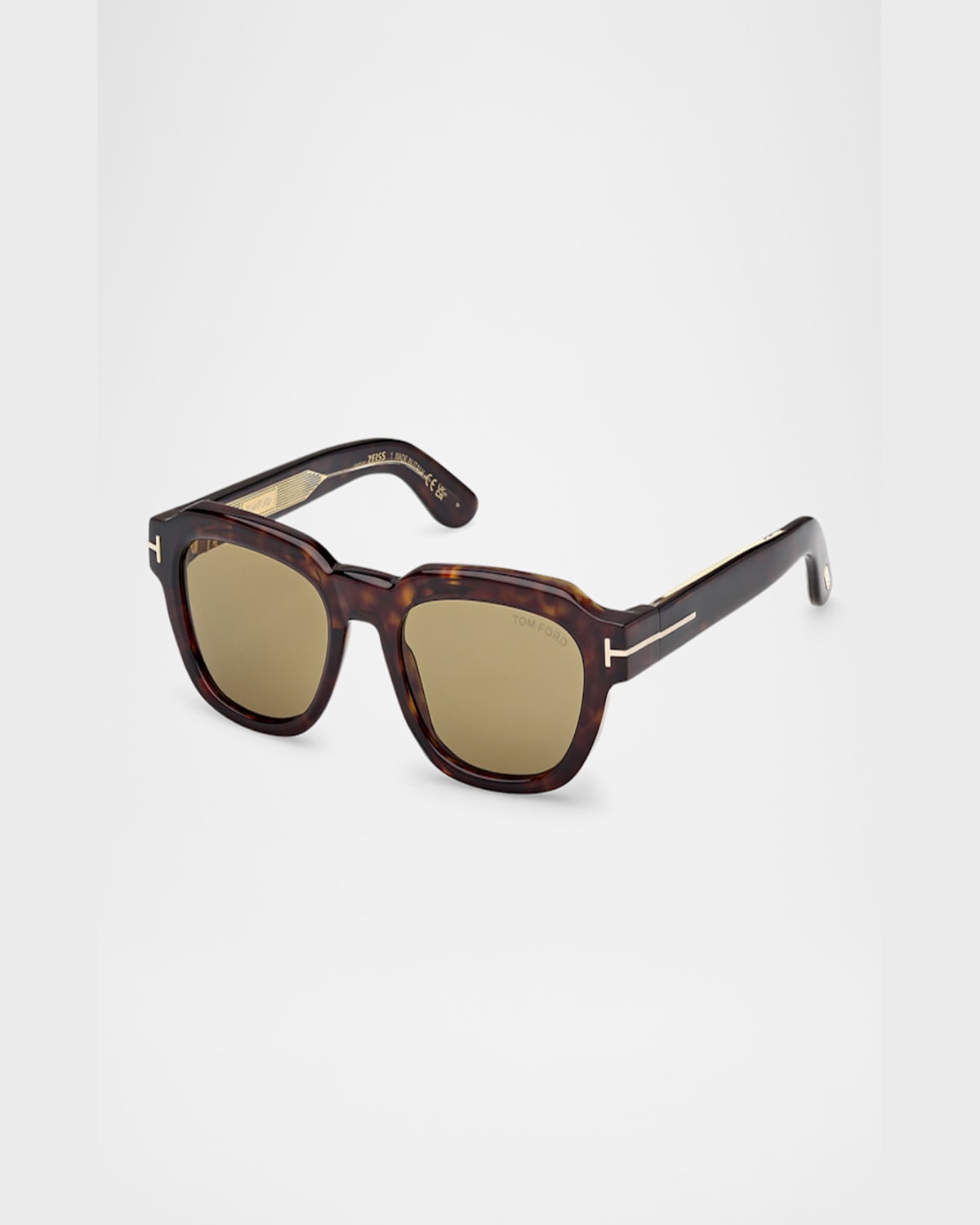 Tom Ford Men's Icon Collection Acetate Square Sunglasses In Shiny Dark Havana