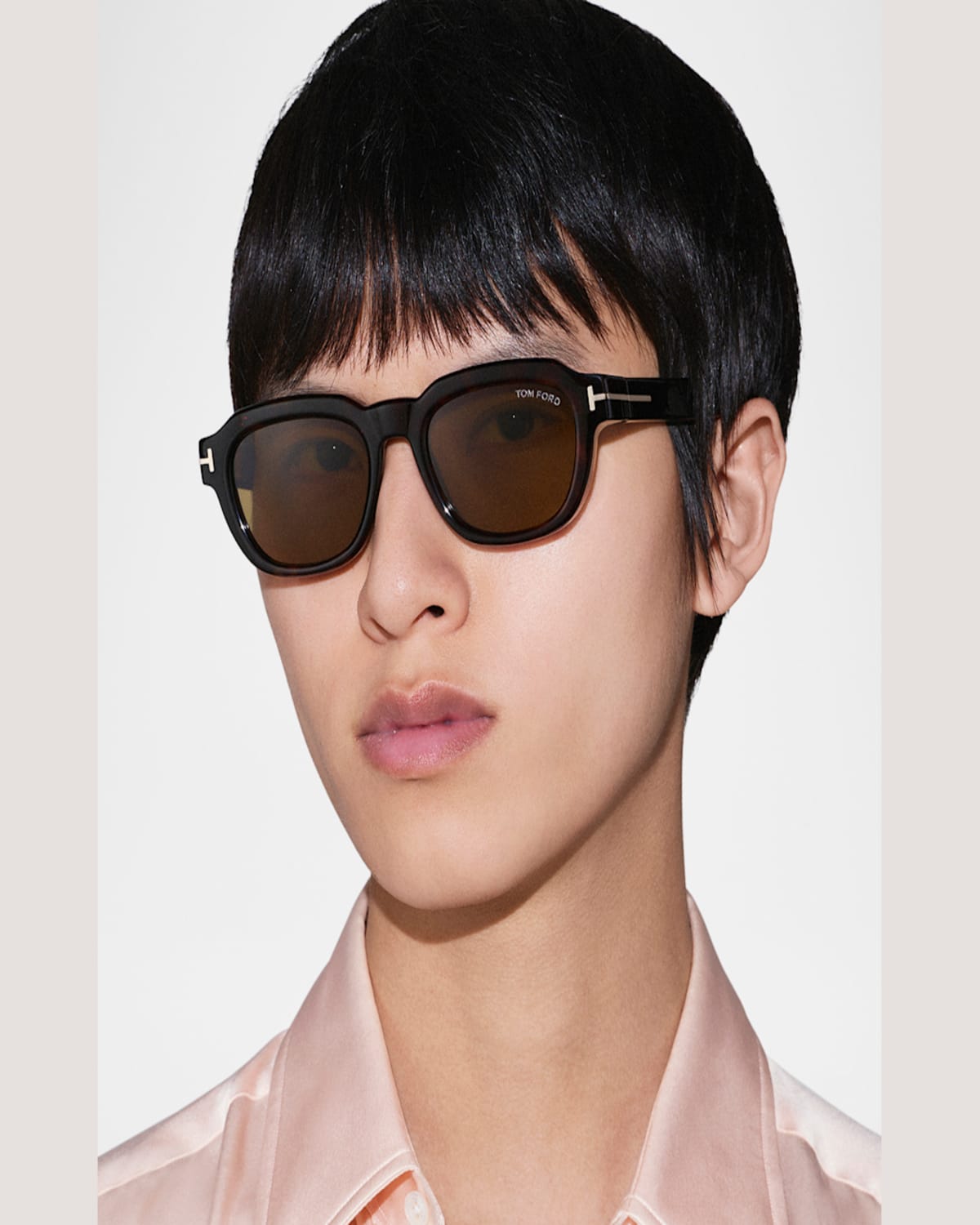 Tom Ford Men's Icon Collection Acetate Square Sunglasses In Shiny Dark Havana