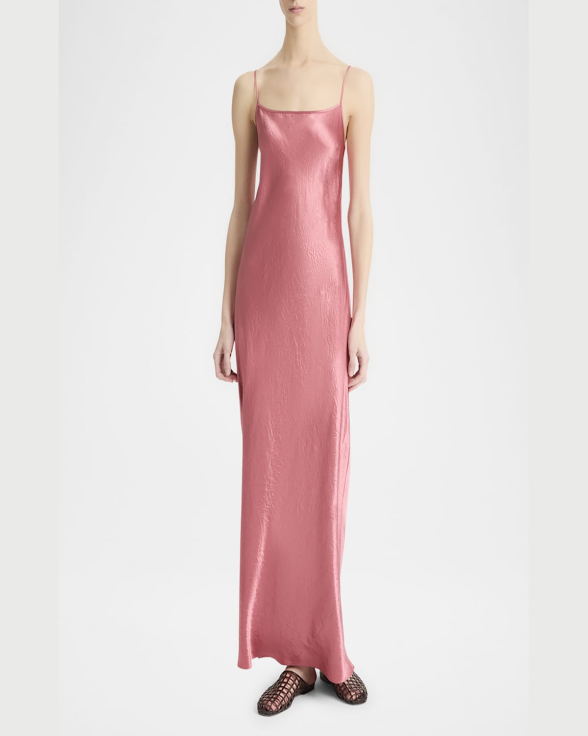 Vince Bias Slip Dress In Peony Wood