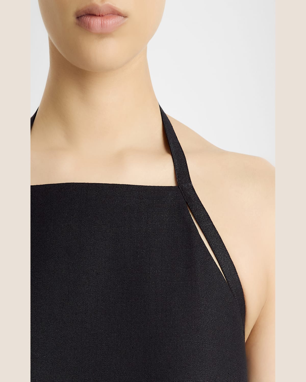 Vince Halter Neck Apron Midi Dress In Black