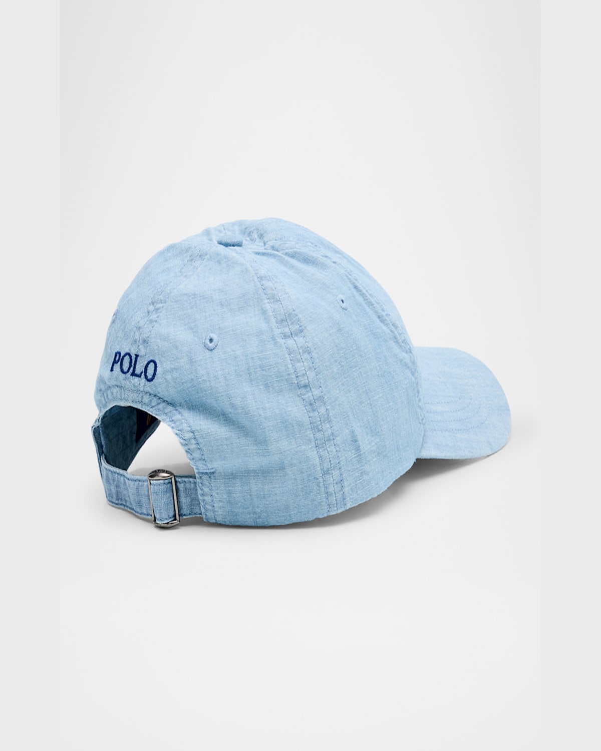 Shop Polo Ralph Lauren Logo Cotton Baseball Cap In Chambray