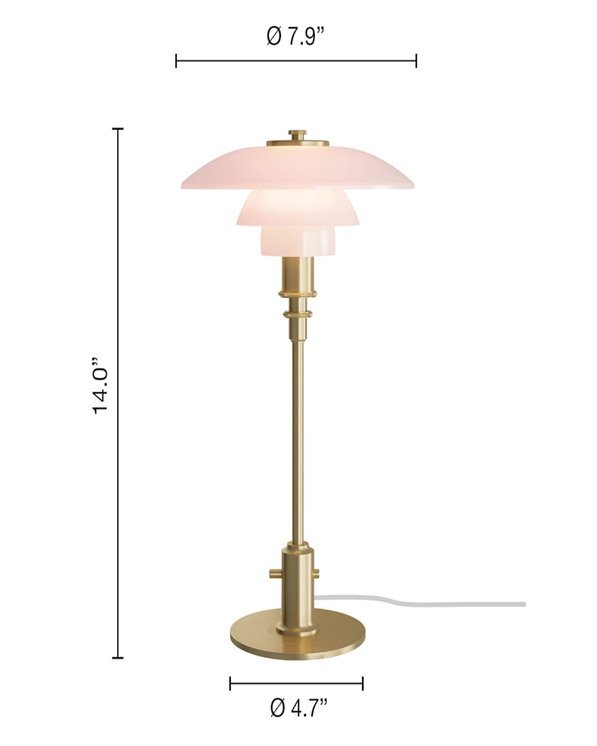 Louis Poulsen Ph 2/1 Table Lamp In Pale Rose