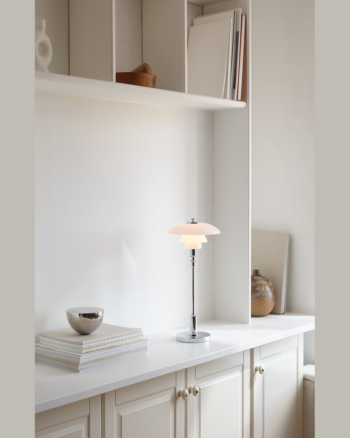 Louis Poulsen Ph 2/1 Portable Rechargeable Table Lamp In Chrome