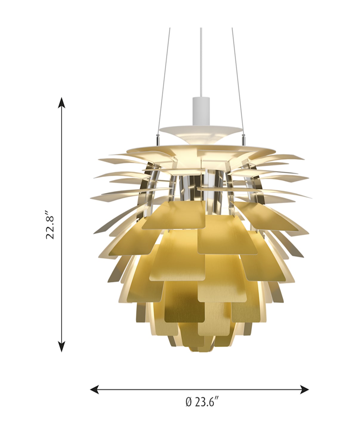 Louis Poulsen Ph 24" Artichoke Pendant In Brass