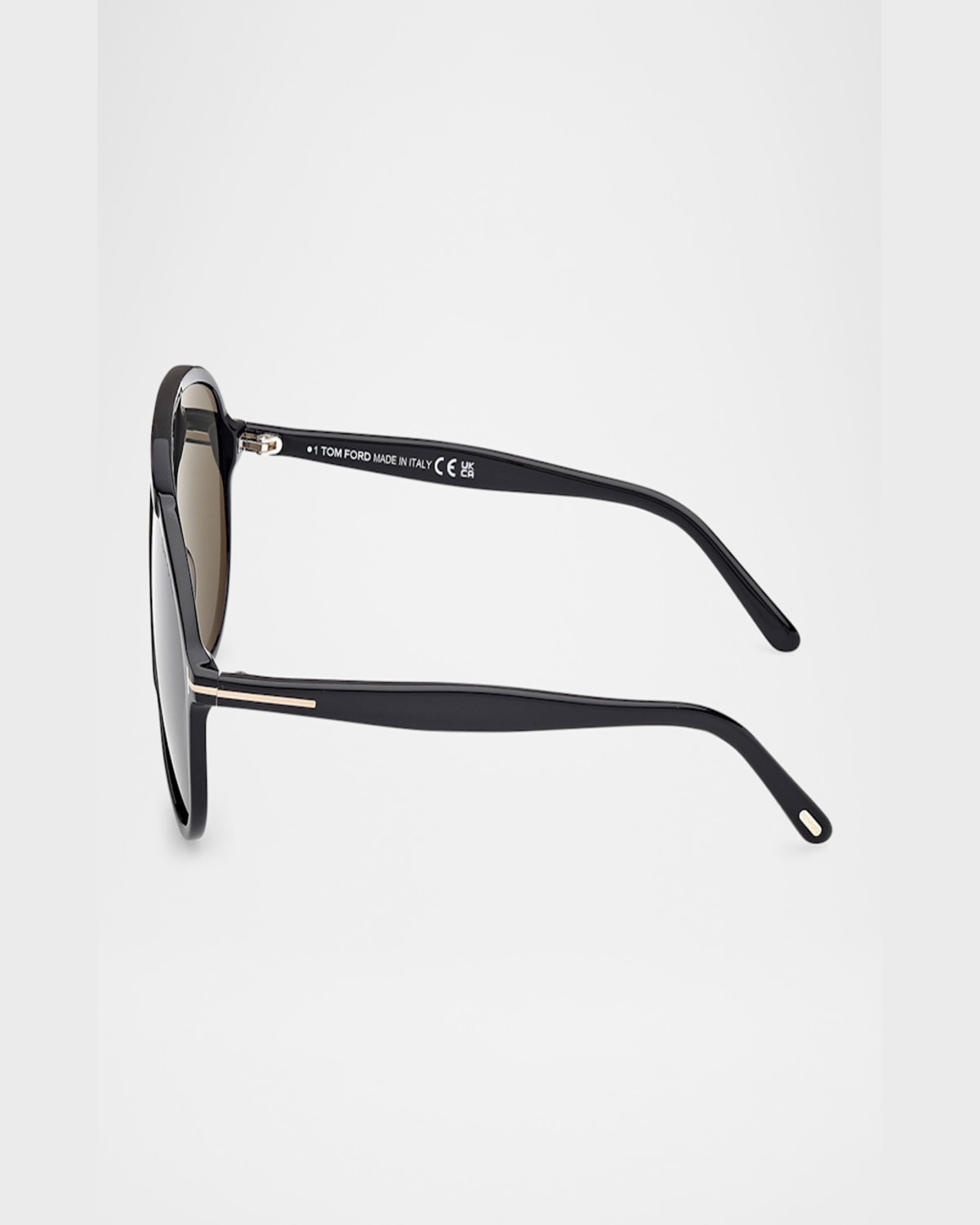 Tom Ford Vladamir Pilot Sunglasses, 65mm In Shiny Black
