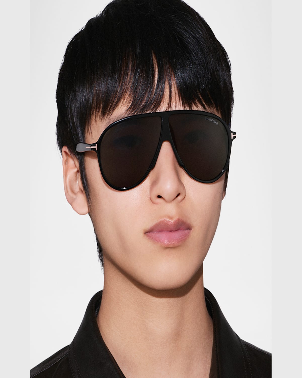 Tom Ford Vladamir Pilot Sunglasses, 65mm In Shiny Black