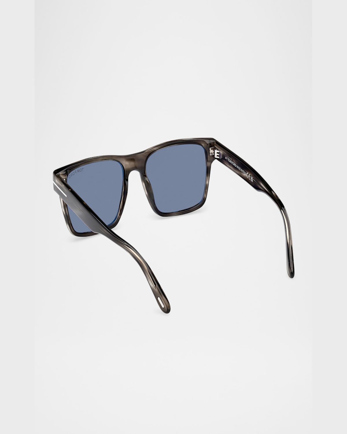 Tom Ford Square Frame Sunglasses In Shiny Striped Black Havana
