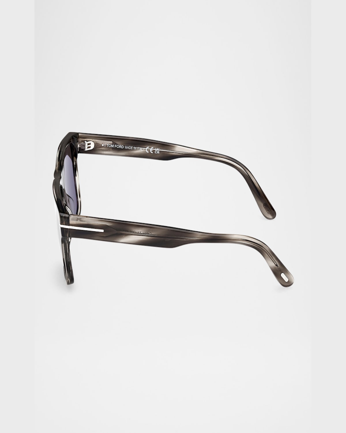 Tom Ford Square Frame Sunglasses In Shiny Striped Black Havana