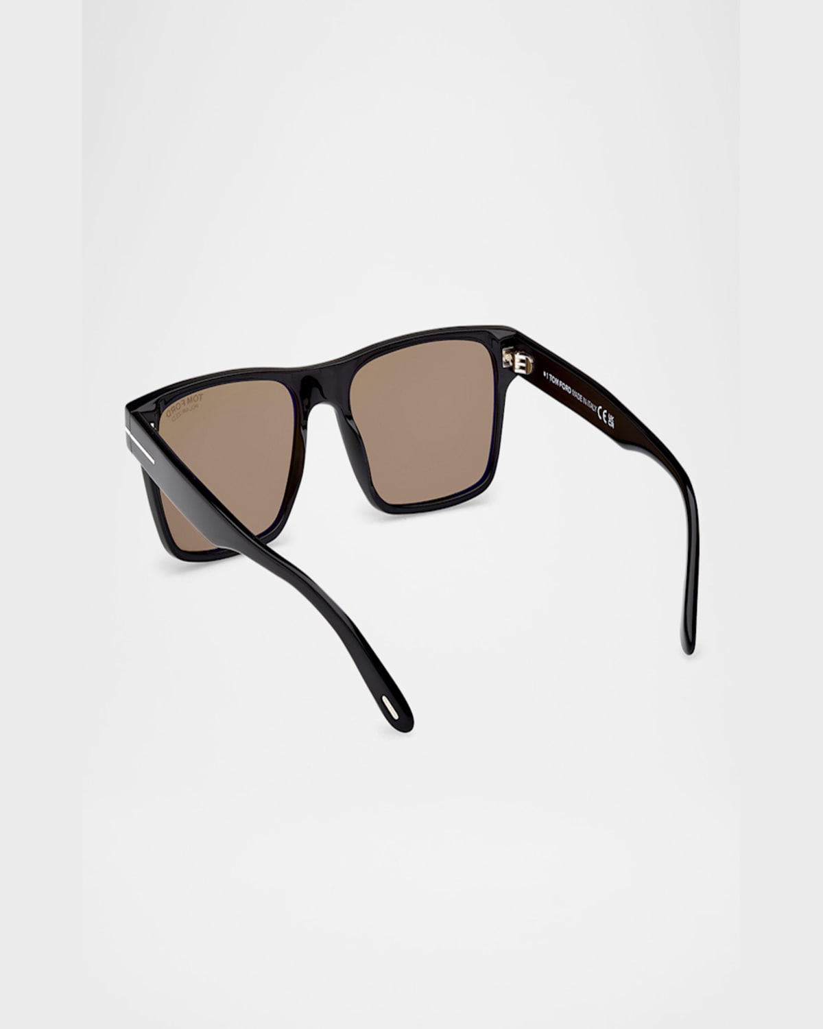Tom Ford Men's Calder Polarized Acetate Square Sunglasses In Shiny Black