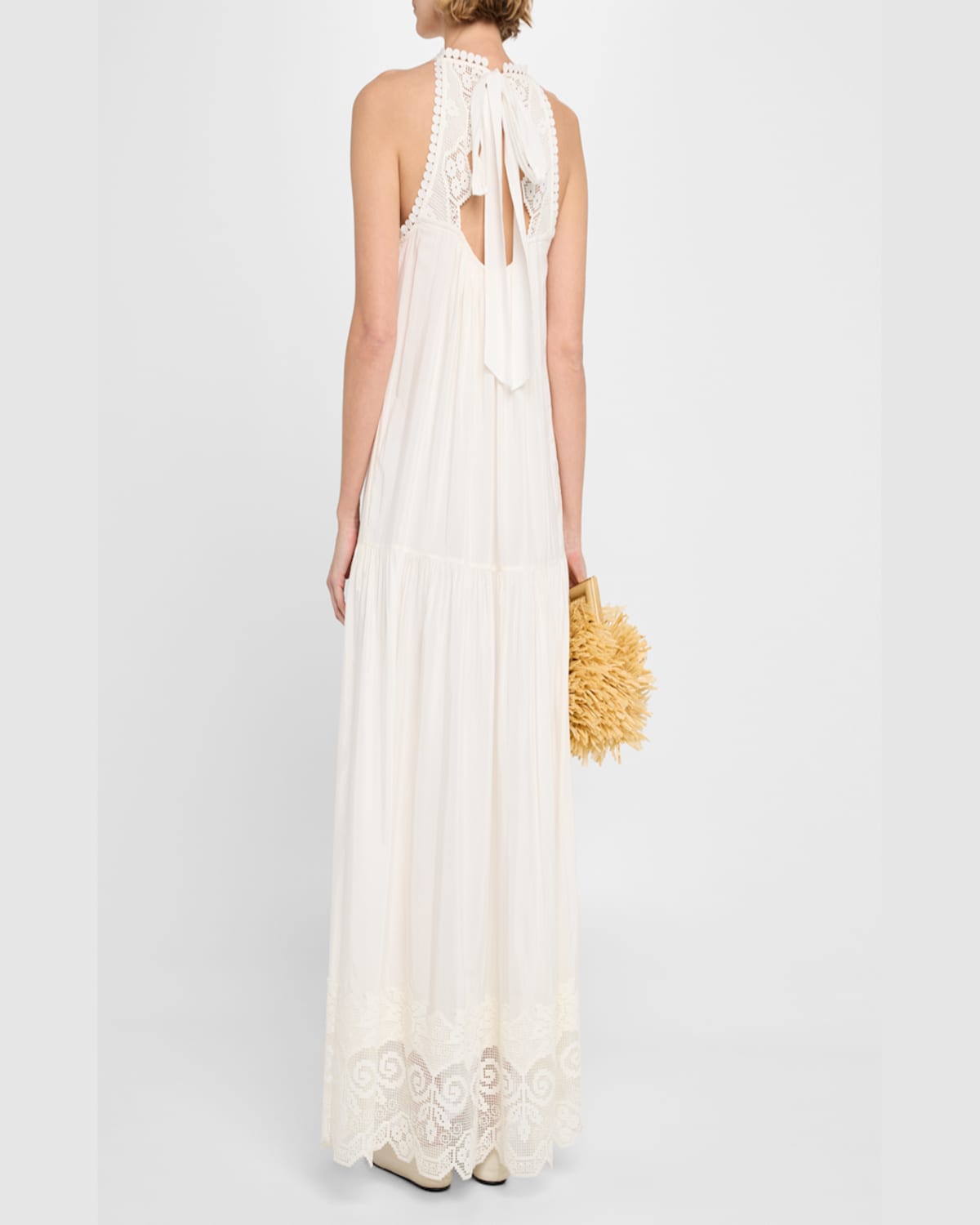 Kobi Halperin Teri Lace-trim Halter Maxi Dress