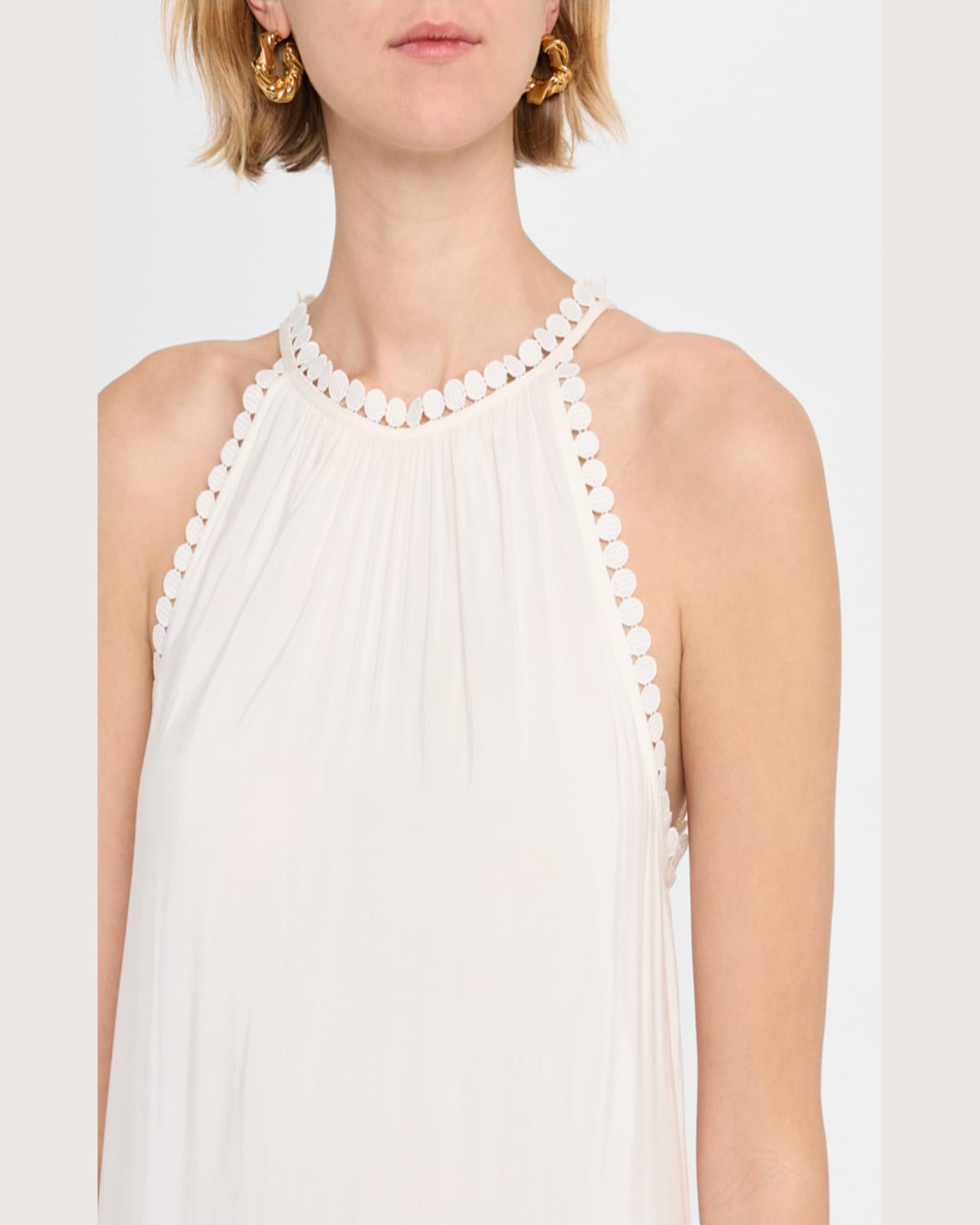 Kobi Halperin Teri Lace-trim Halter Maxi Dress