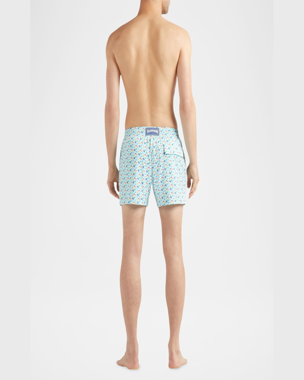 Vilebrequin Micro Ronde Des Tortues Rainbow Stretch Short Swim Shorts In Pacific Bl
