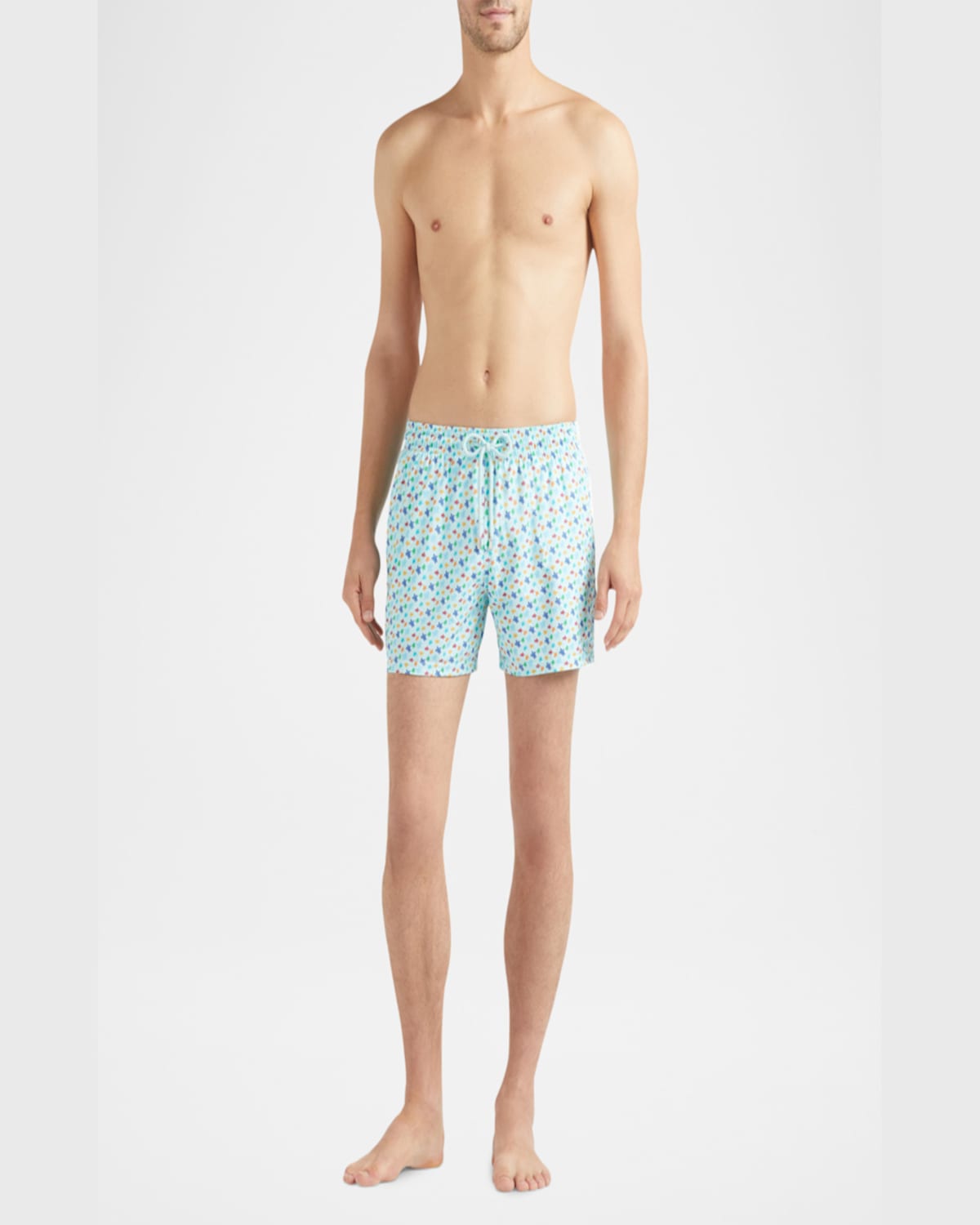 Vilebrequin Micro Ronde Des Tortues Rainbow Stretch Short Swim Shorts In Pacific Bl