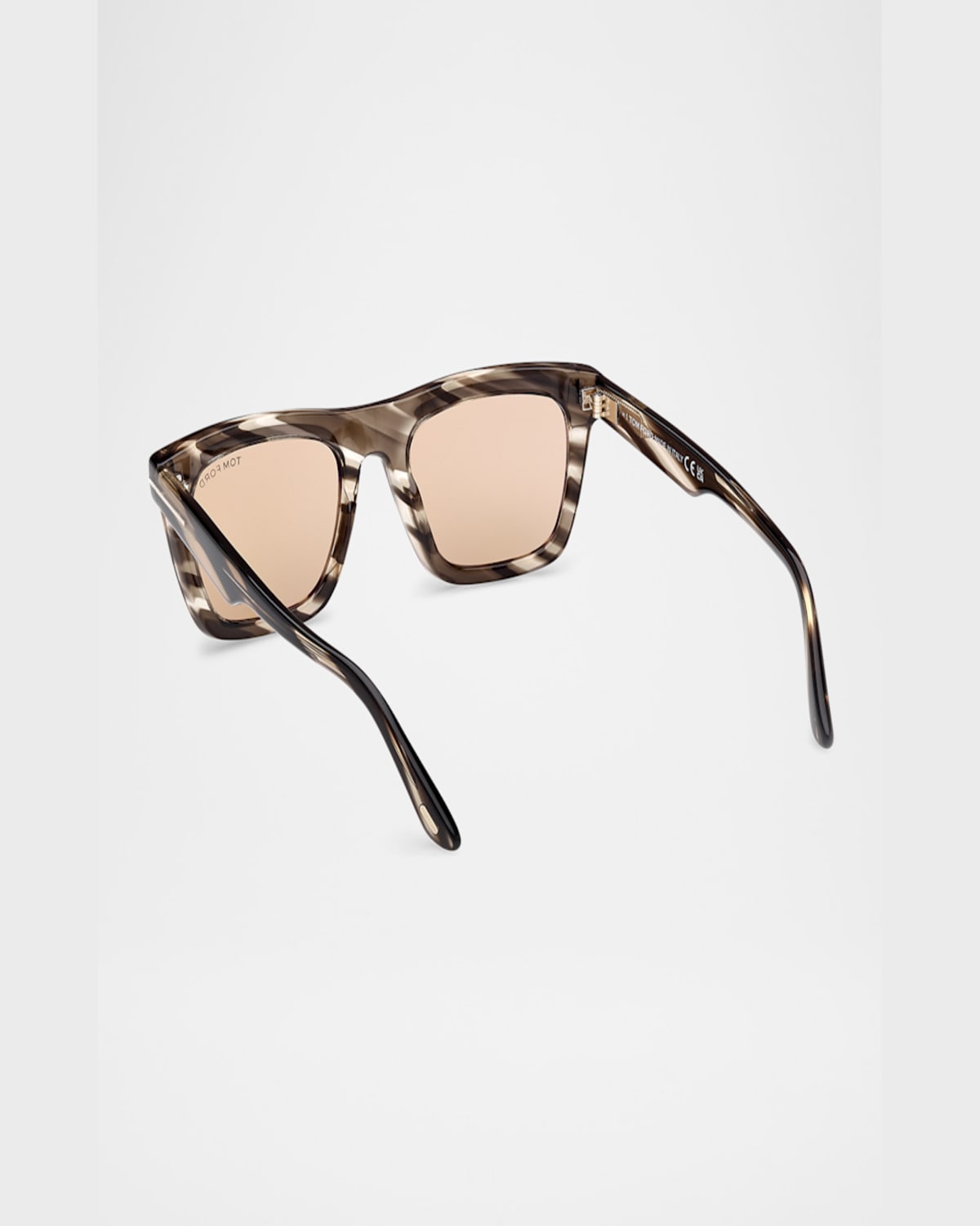 Tom Ford Eyewear Lelio Square Frame Sunglasses In Shiny Striped Black  Transp Grey Light Brown Lenses