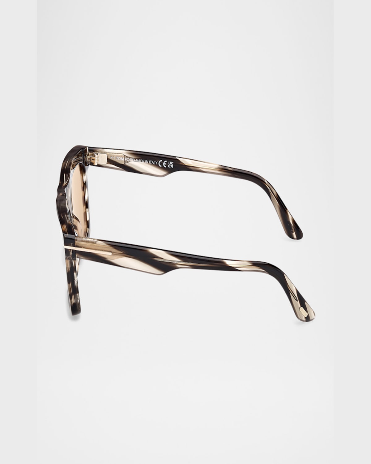 Tom Ford Eyewear Lelio Square Frame Sunglasses In Shiny Striped Black  Transp Grey Light Brown Lenses