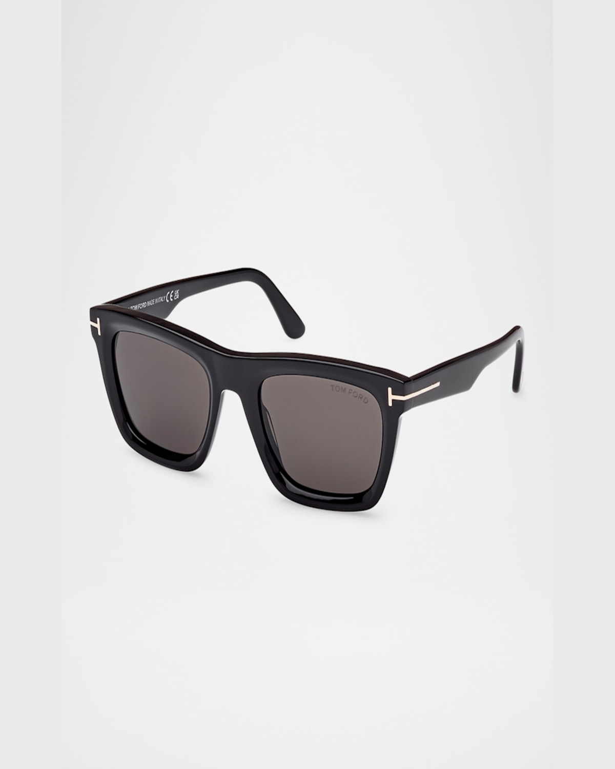 Tom Ford Eyewear Lelio Square Frame Sunglasses In Shiny Striped Black  Transp Grey Light Brown Lenses