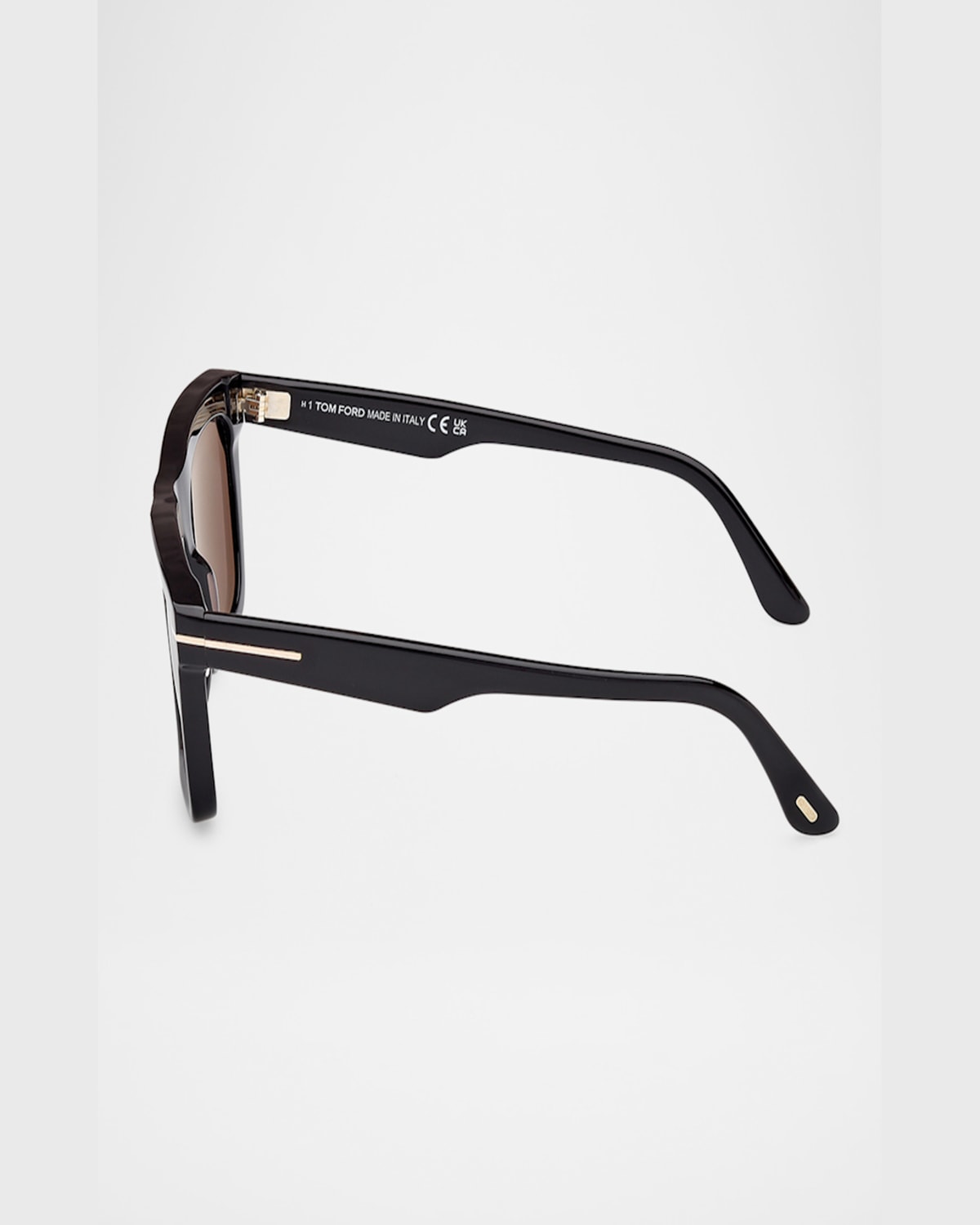 Tom Ford Eyewear Lelio Square Frame Sunglasses In Shiny Striped Black  Transp Grey Light Brown Lenses