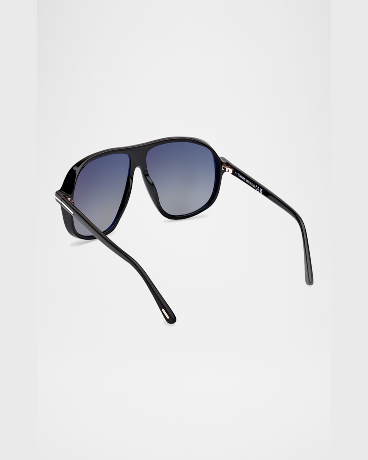 Tom Ford Men's Guillaume Acetate Aviator Sunglasses In Shiny Black