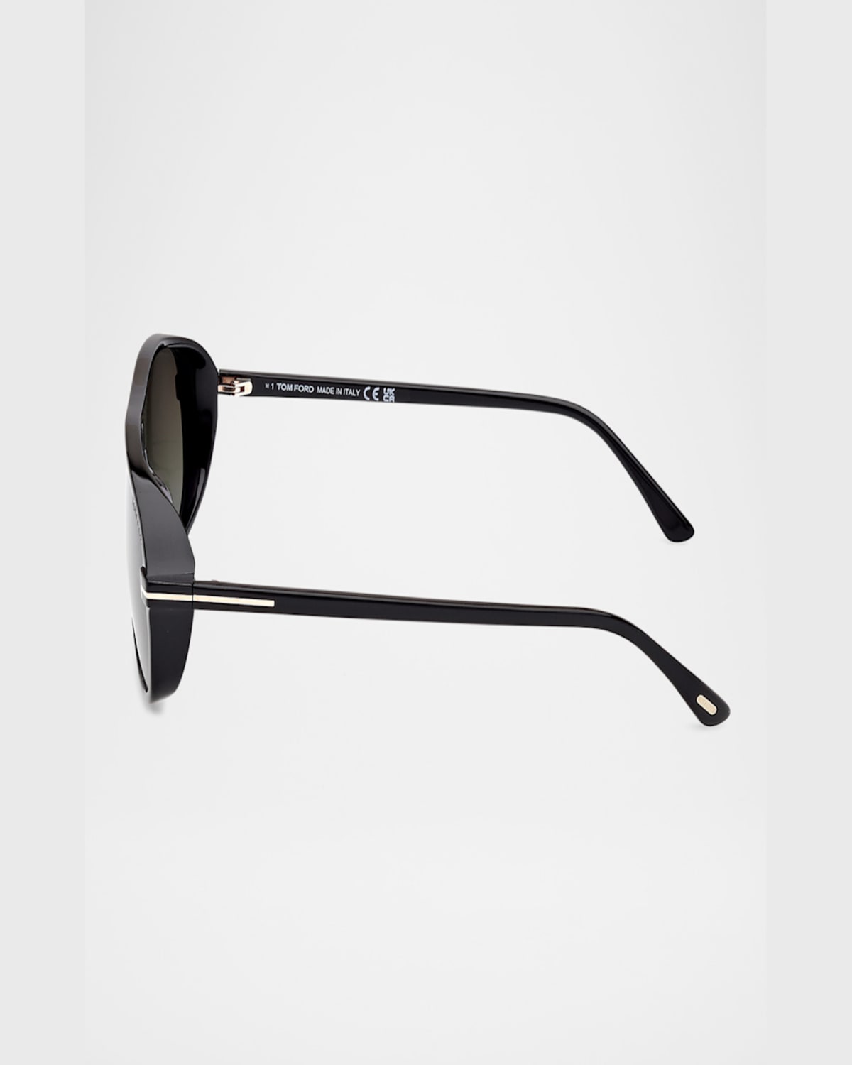 Tom Ford Men's Guillaume Acetate Aviator Sunglasses In Shiny Black