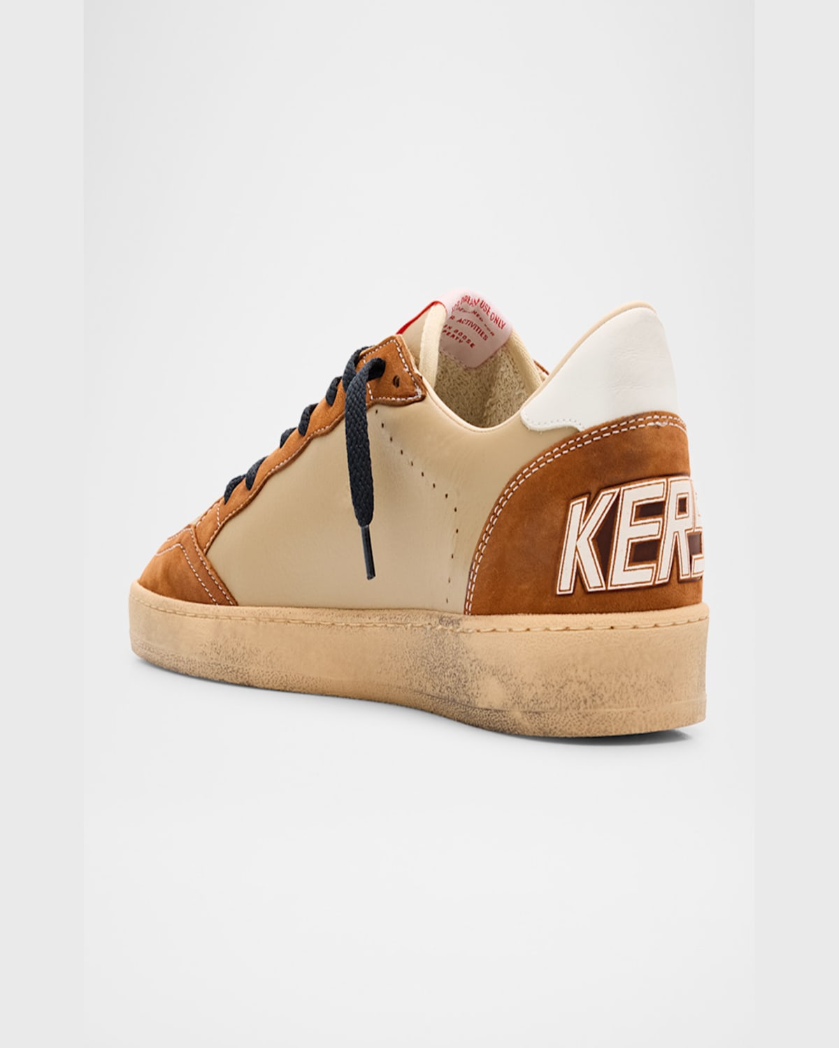 Golden Goose Men's Ballstar Low-top Nubuck Leather Sneakers - Exclusive In Beige/white
