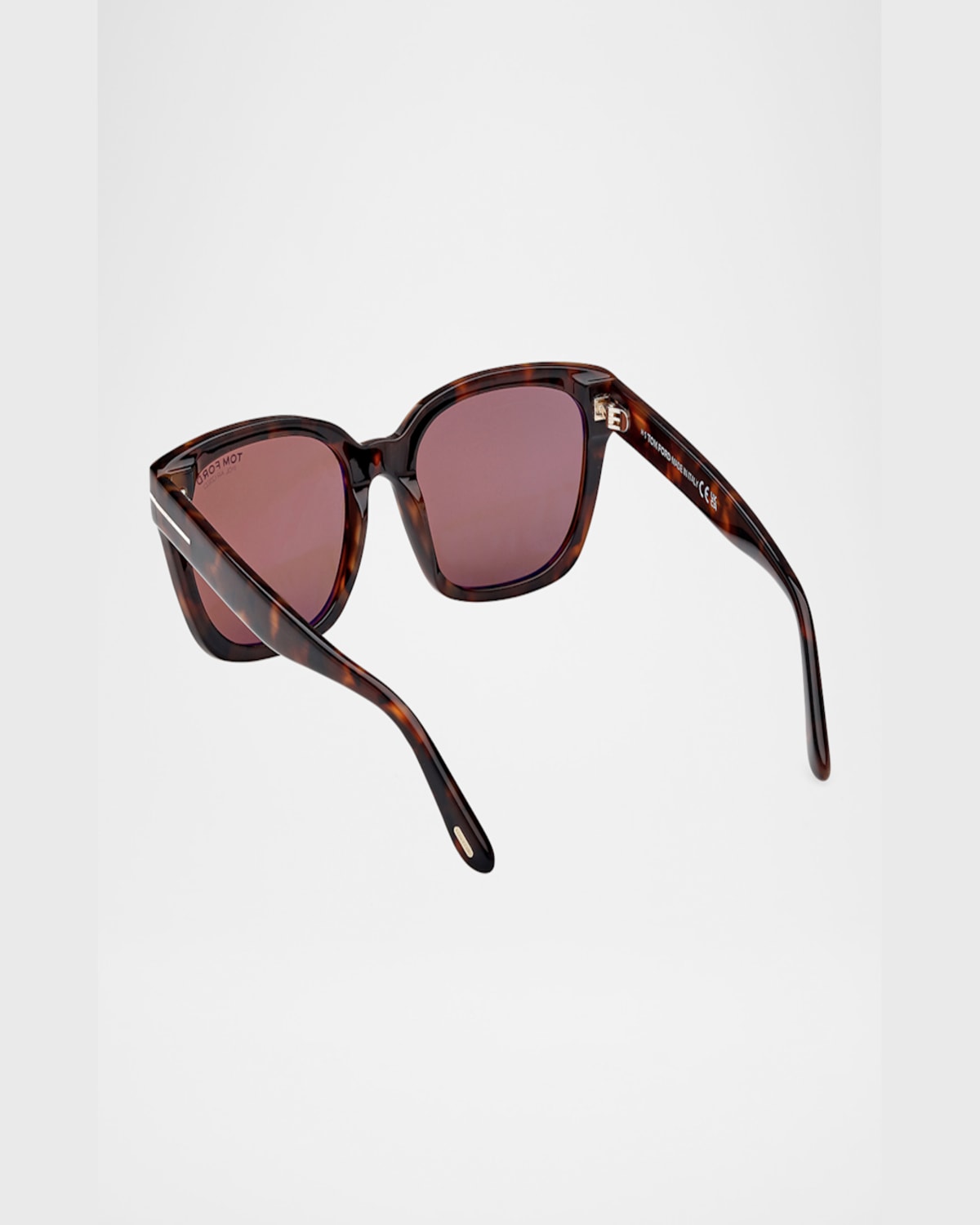 Tom Ford Haylay Acetate Rectangle Sunglasses In Shiny Dark Havana