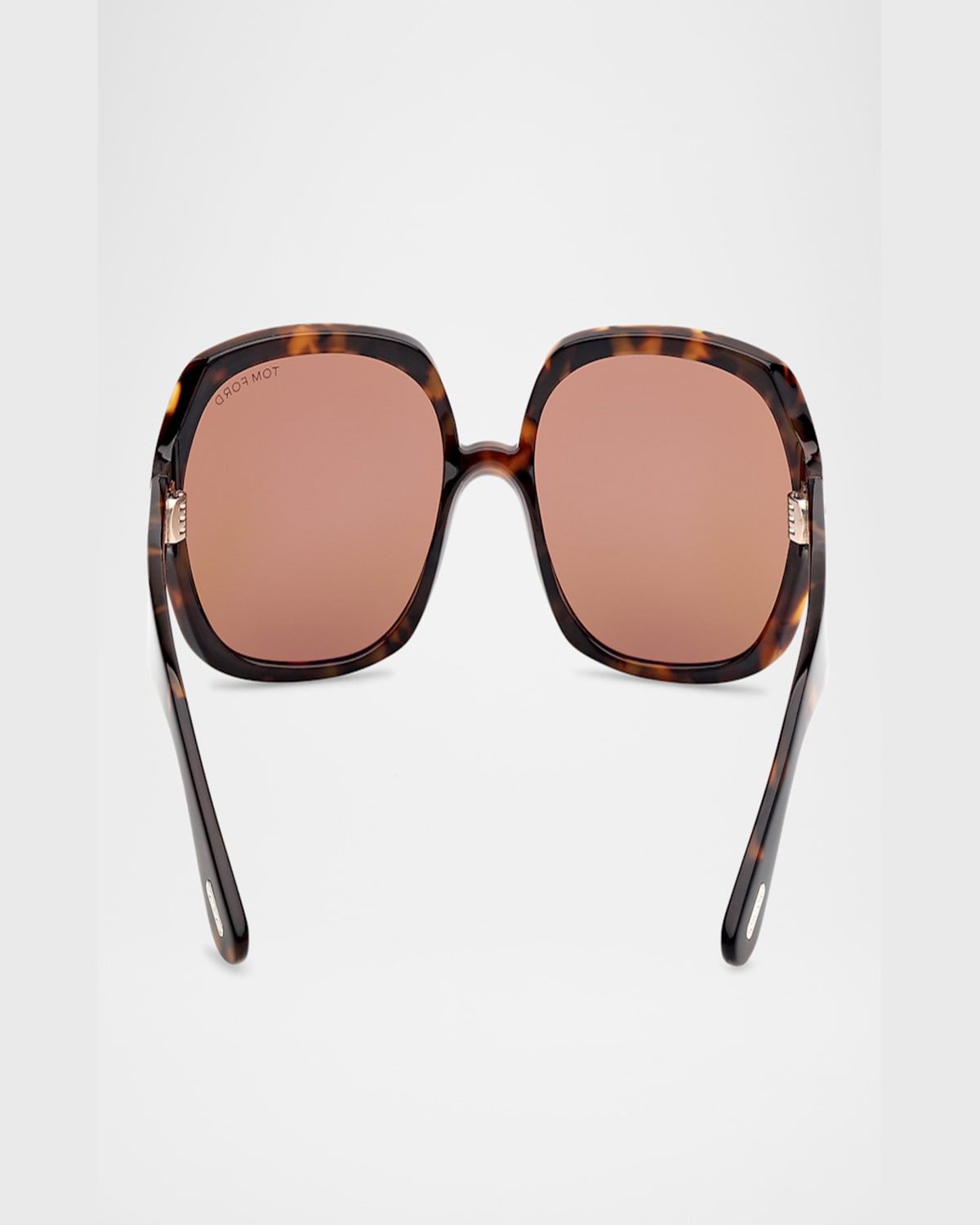 Tom Ford Saffron Acetate Round Sunglasses In Shiny Dark Havana