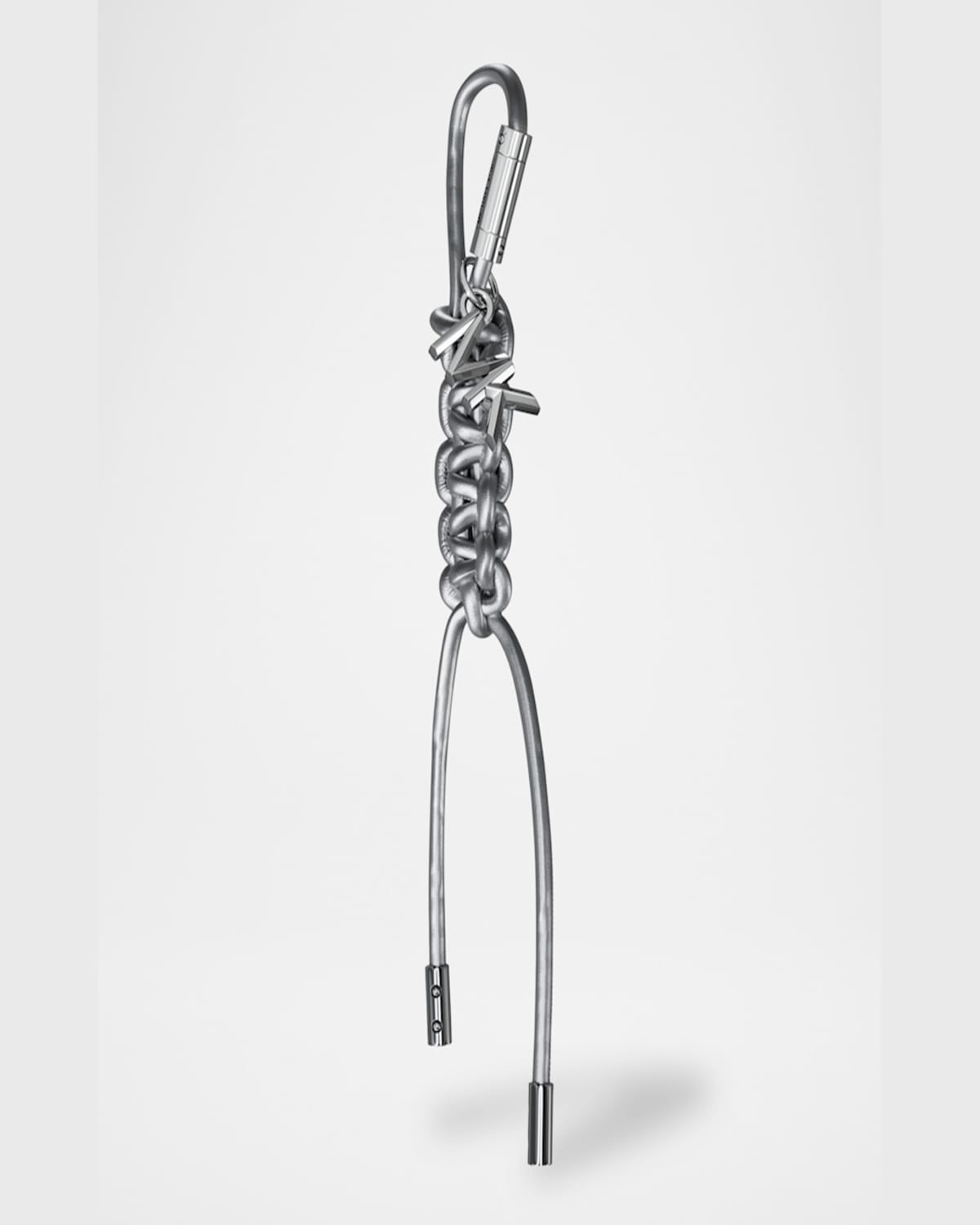 Michael Michael Kors Metallic Braided Bag Charm In Silver