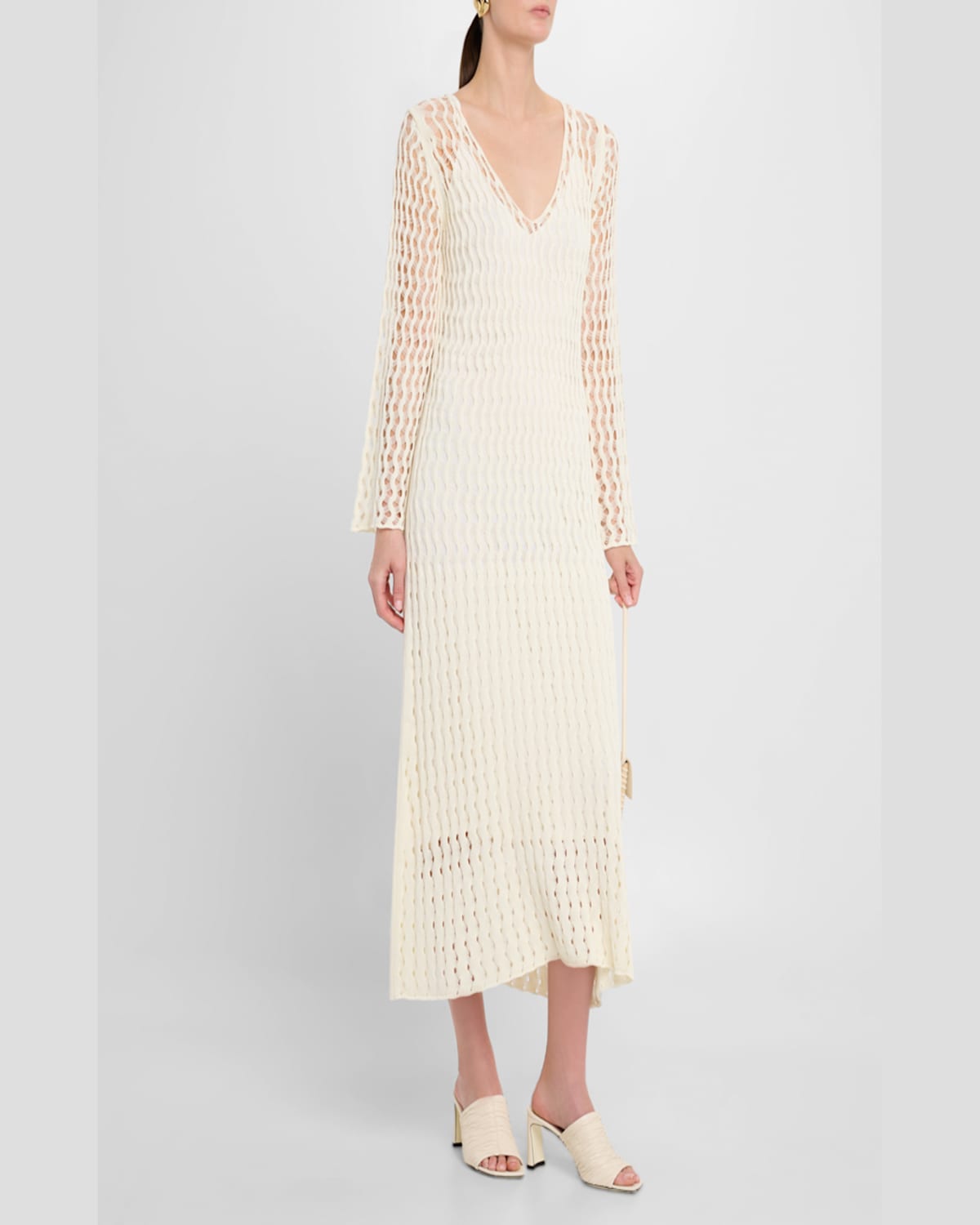Altuzarra Jemmy Open Knit Long-sleeve Midi Dress