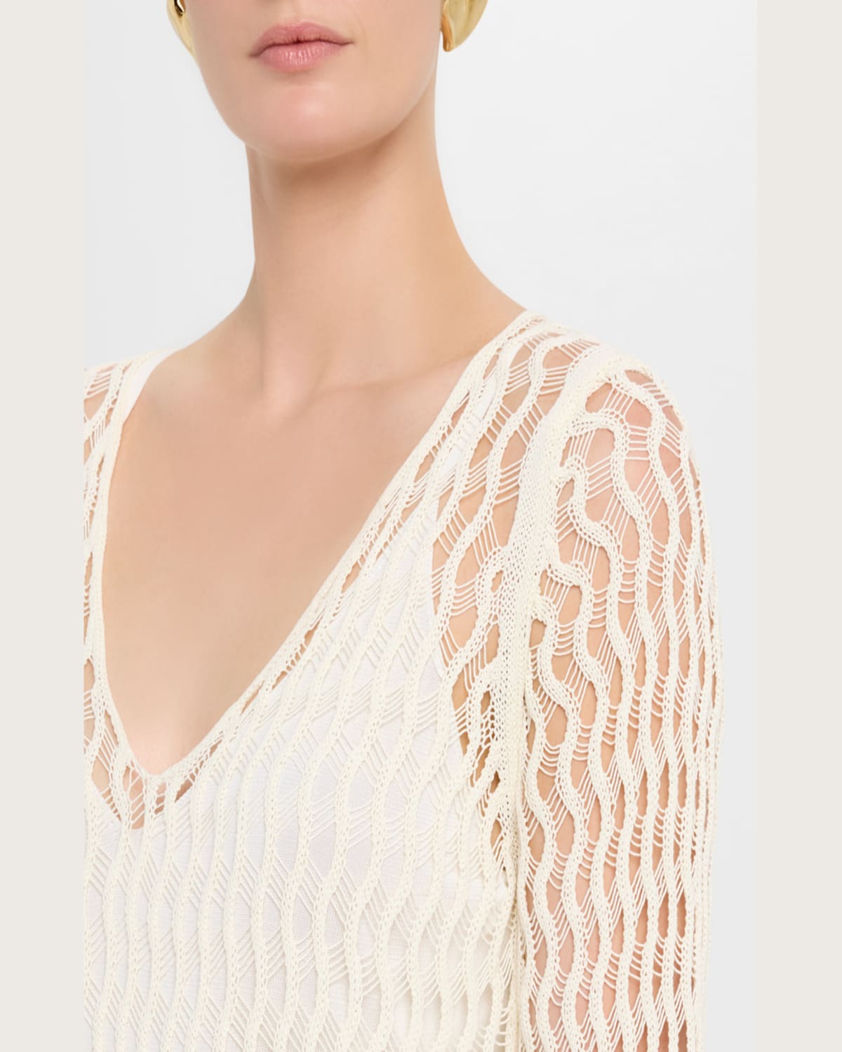 Altuzarra Jemmy Open Knit Long-sleeve Midi Dress